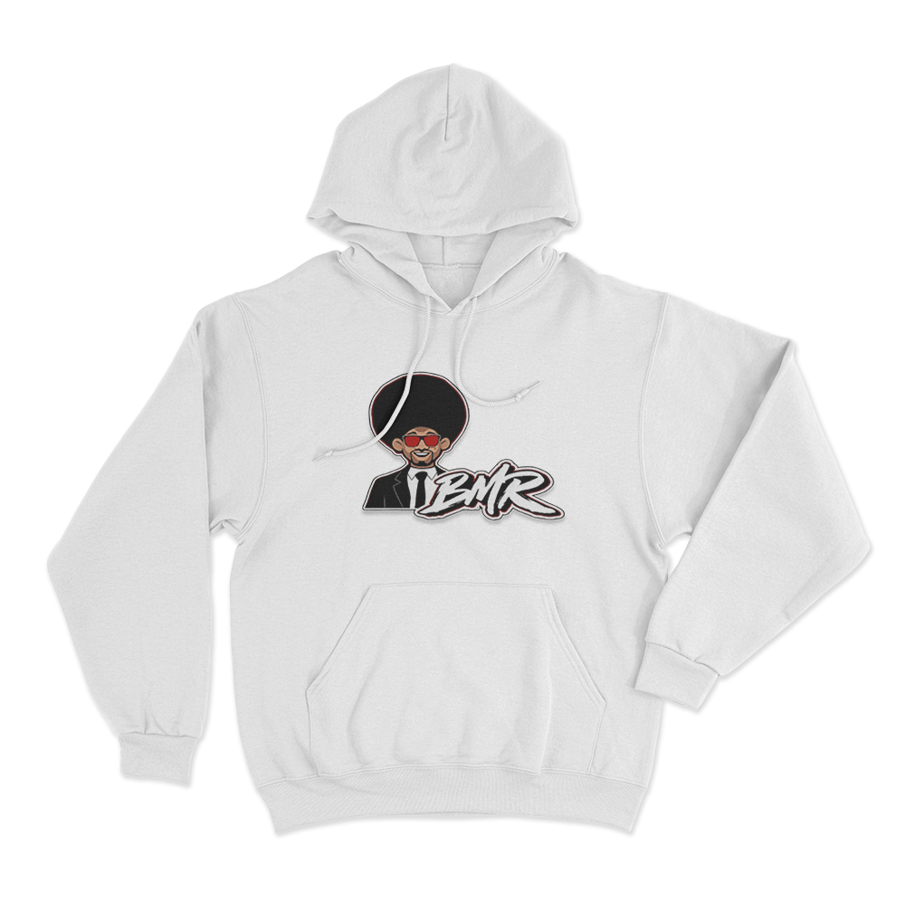 BMR Afro Character Unisex Hoodie White BMR Afro Character Unisex Hoodie White